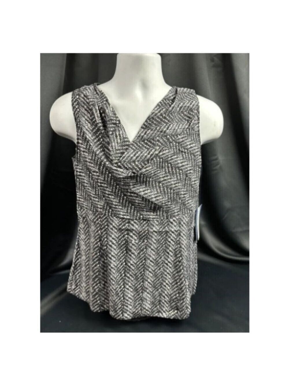 **Vera Wang** Simply Vera Sleeveless Cowl Neck Backzip Blouse S NWT